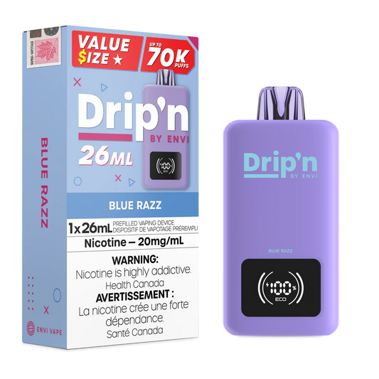 Drip’n 70k Blue Razz 20mg/ml disposable (Provincial)