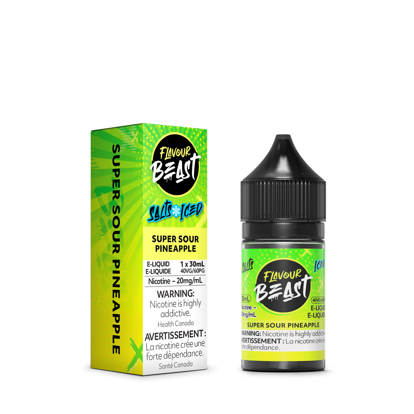 Flavour Beast e-liquid Super Sour Pineapple Iced 20mg/mL-30mL