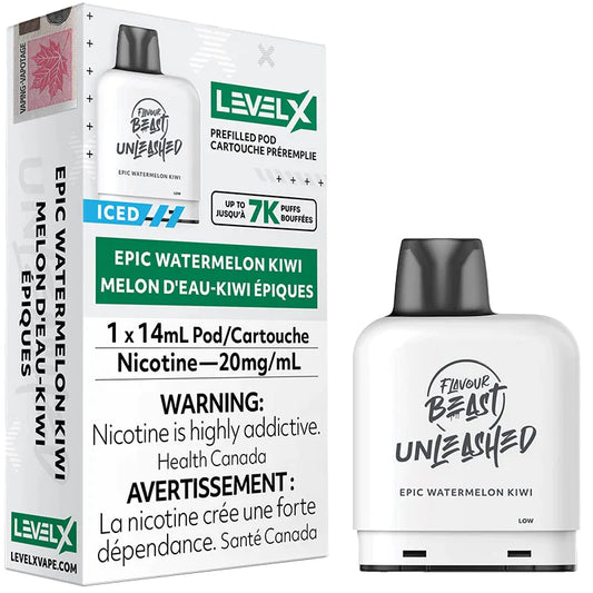 Flavour beast unleashed levelX pod 7K Watermelon kiwi iced 20mg/mL