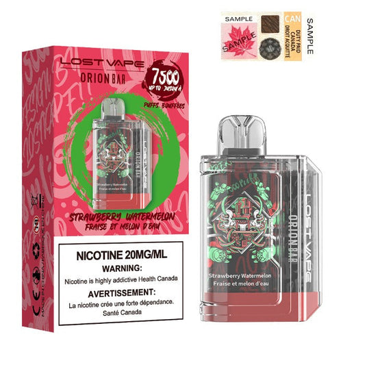 Lost vape orion bar 7500 Strawberry watermelon 20mg/mL disposable