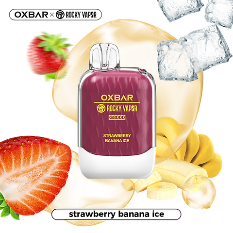 Oxbar 8000 Strawberry Banana Ice 20mg/mL disposable