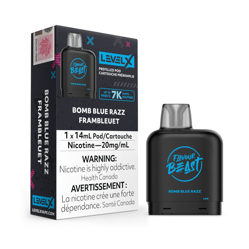 Flavour beast LevelX pod 7K Bomb blue razz 20mg/mL