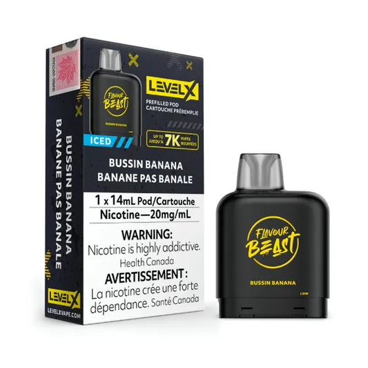 Flavour beast levelX pod 7K Bussin’ banana 20mg/mL