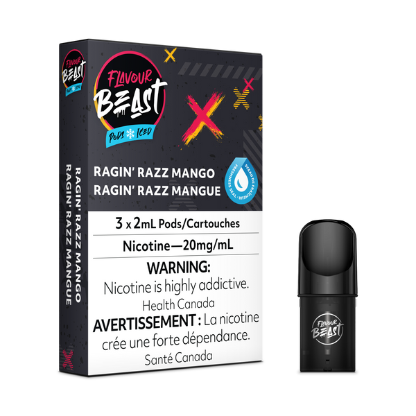 Flavour beast pods Ragin razz mango 20mg/mL