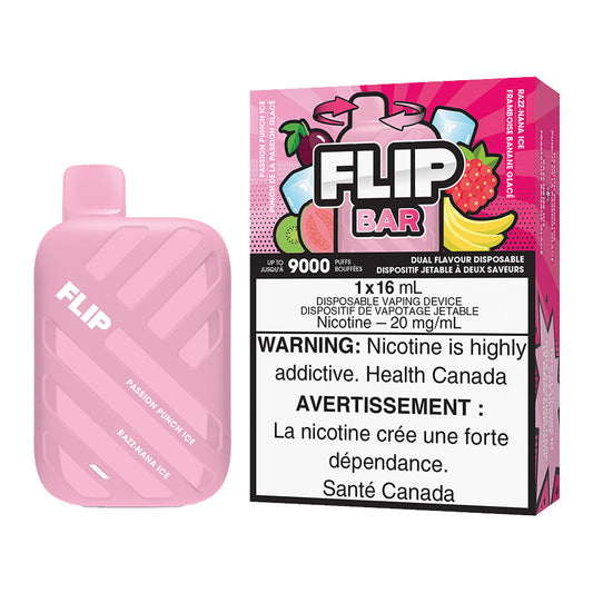 Flip bar 9000 Passion punch ice & razz nana ice 20mg/mL disposable