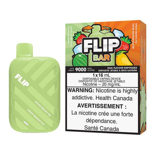 Flip bar 9000 Straw melon ice& straw mango ice 20mg/mL disposable