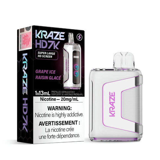 Kraze HD7k grape ice 20mg disposable