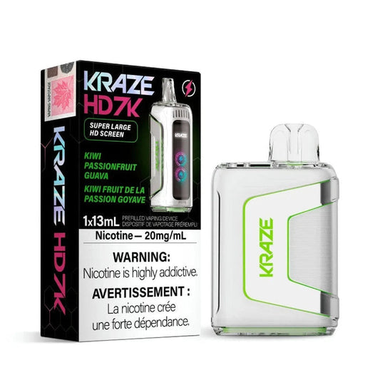 Kraze HD7k kiwi passionfruit guava 20mg disposable