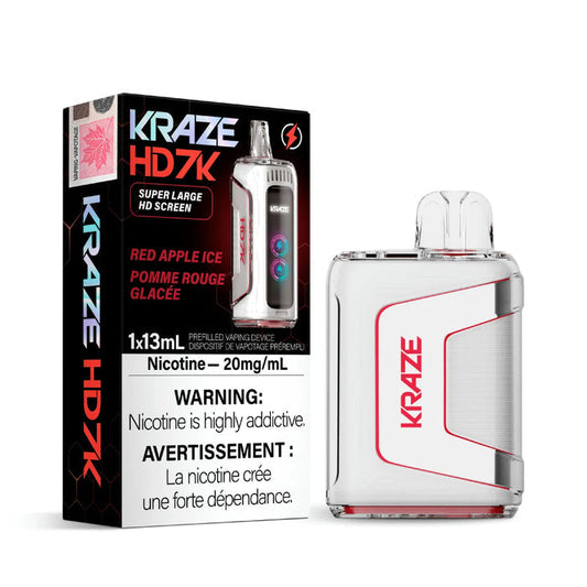 Kraze HD7k red apple ice 20mg disposable