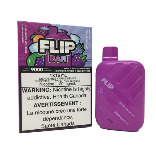 Flip bar 9000 Grape punch ice & berry blast ice 20mg disposable