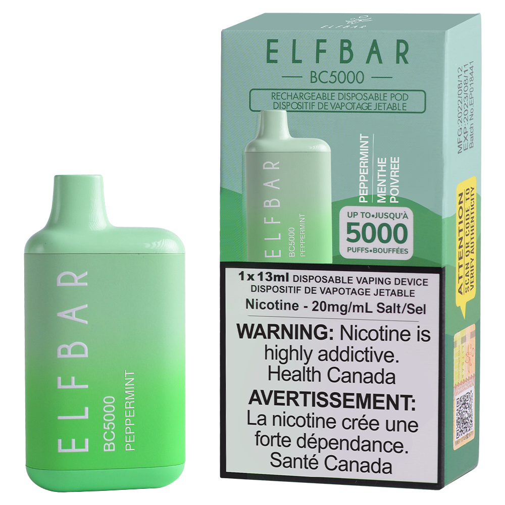 Elf bar BC5000 Peppermint 20mg/mL disposable