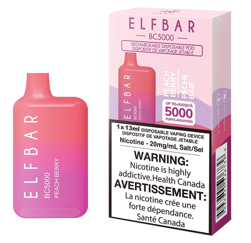 Elf bar BC5000 Peach berry 20mg/mL disposable