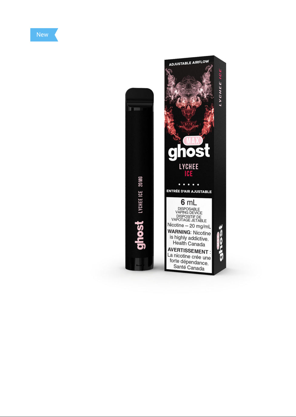 Ghost max 2000 Lychee ice 20mg/mL disposable