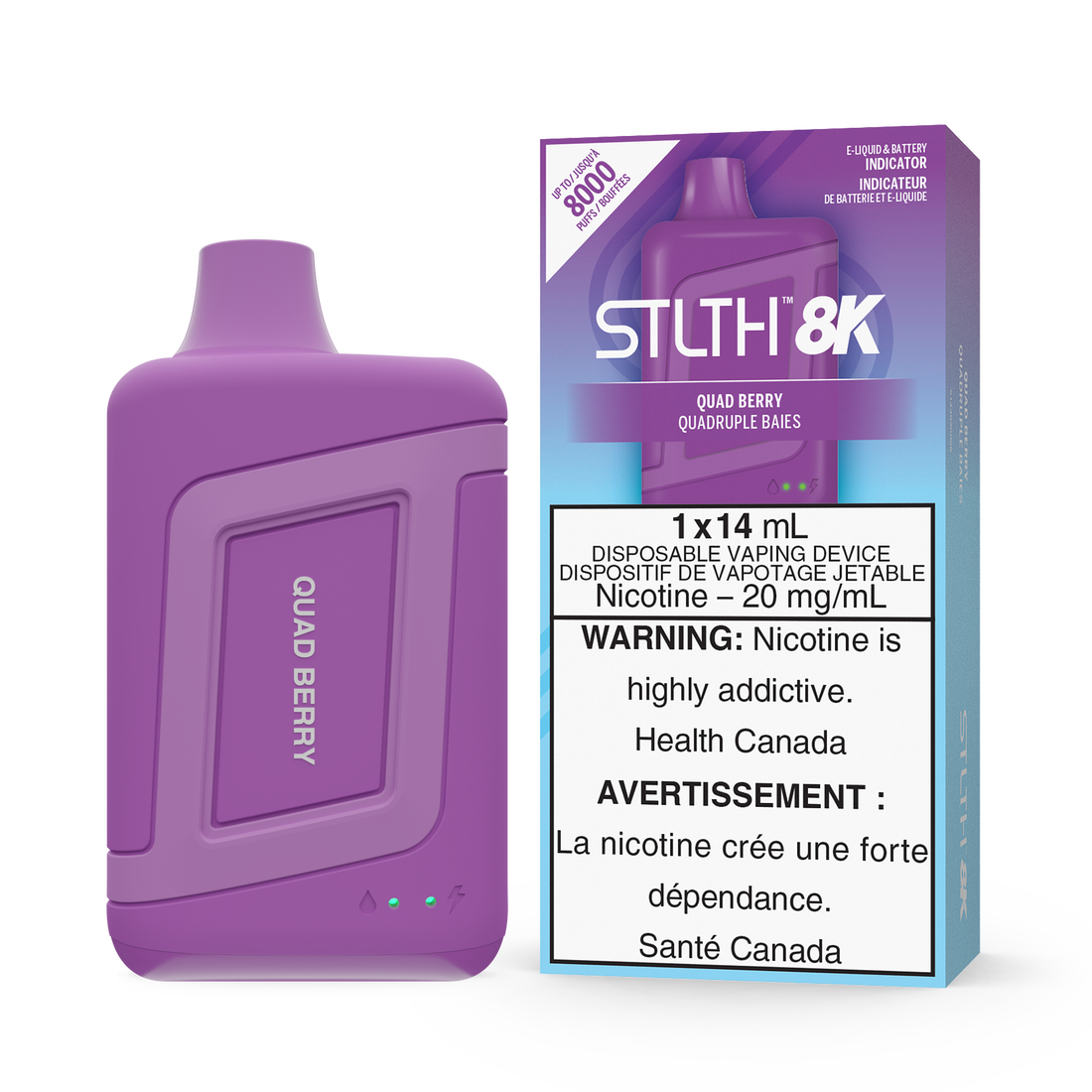 Stlth 8k quad berry 20mg disposable