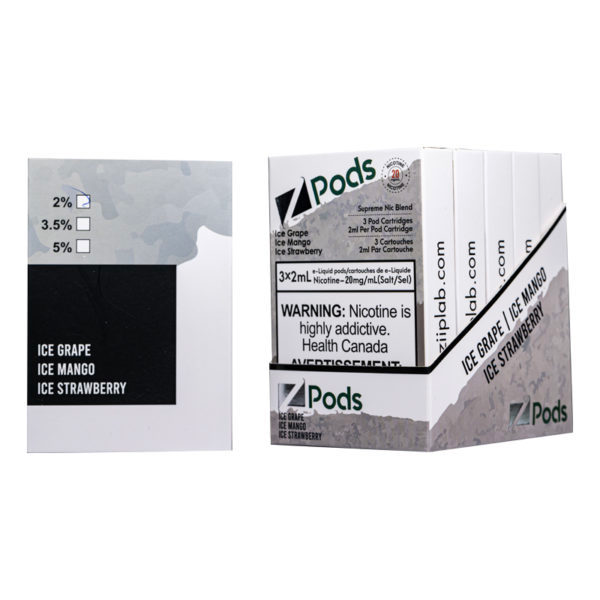 Zpods Multipack Grape,Mango, Strawberry Iced 20mg/mL