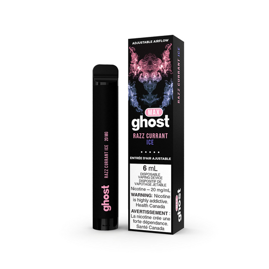 Ghost max 2000 Razz currant ice 20mg/mL disposable