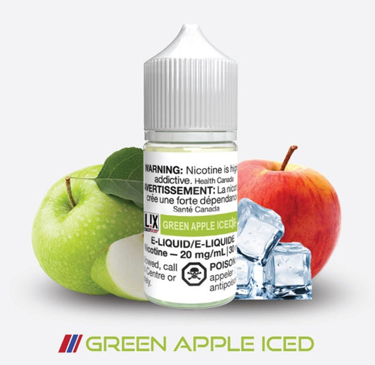 Lix e-liquid Green apple iced 20mg/mL-30mL