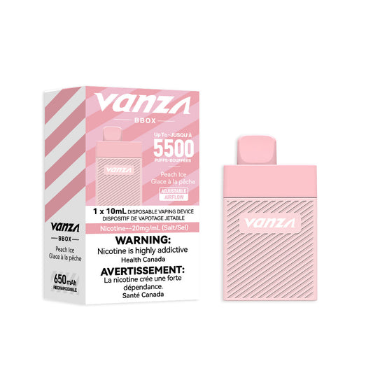 Vanza bbox 5500 peach ice disposable vape 20mg