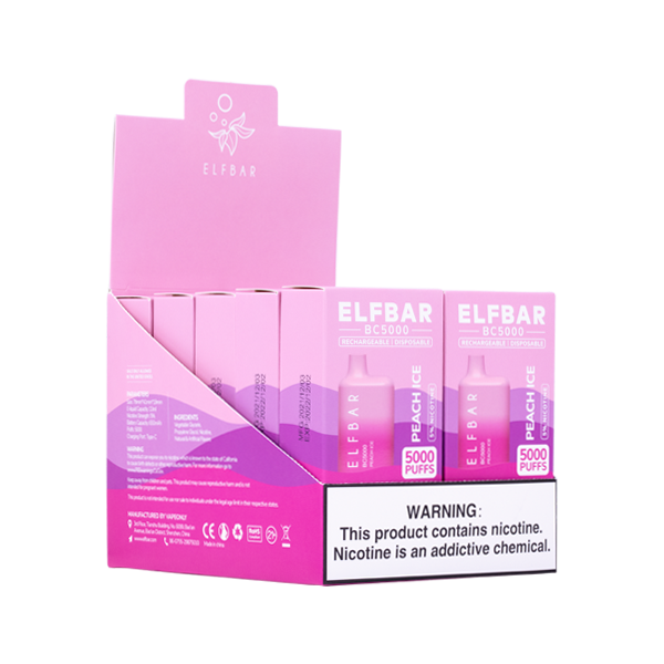 Elf bar BC5000 Peach ice 20mg/mL disposable