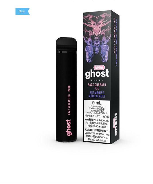 Ghost mega 3000 Razz currant ice 20mg/mL disposable