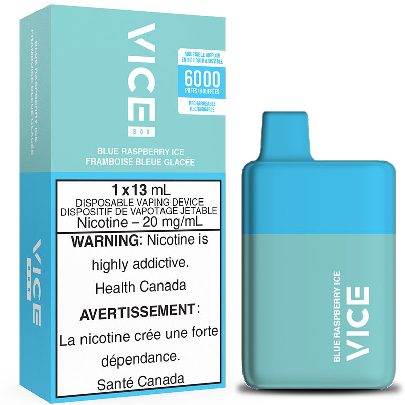 Vice box 6000 Blue raspberry ice 20mg/mL disposable ( provincial)