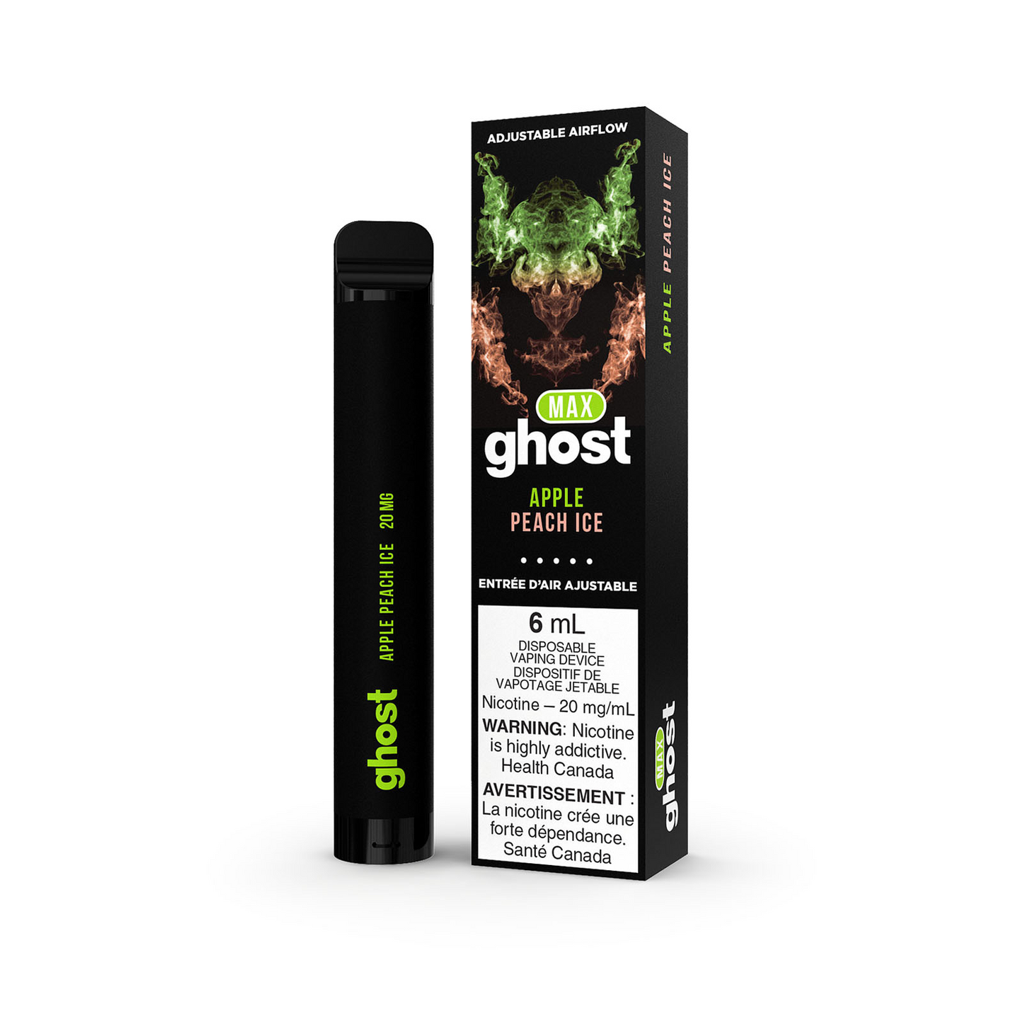 Ghost max 2000 Apple Peach Ice 20mg/mL disposable (Provincial)