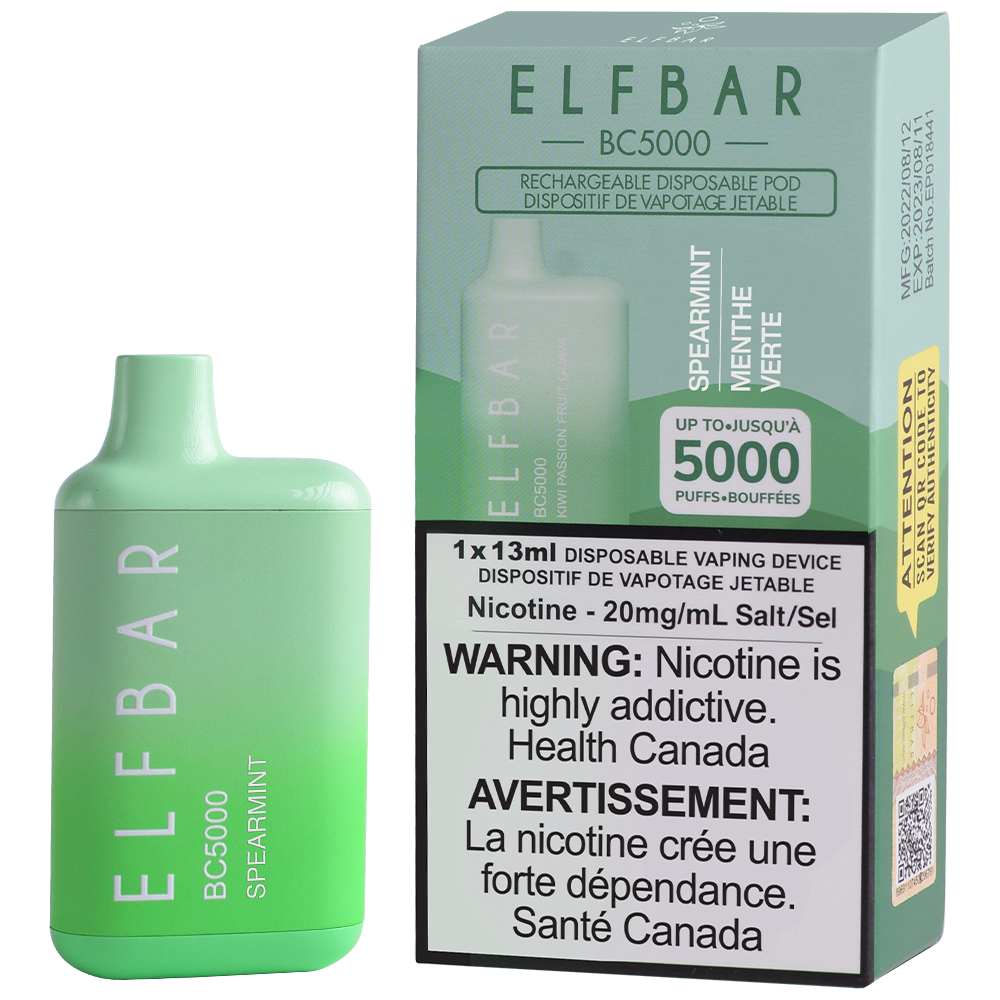 Elf bar BC5000 Spearmint 20mg/mL disposable