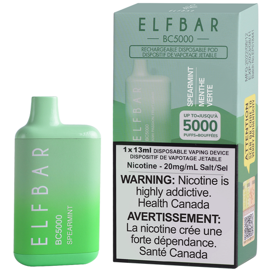 Elf bar BC5000 Spearmint 20mg/mL disposable