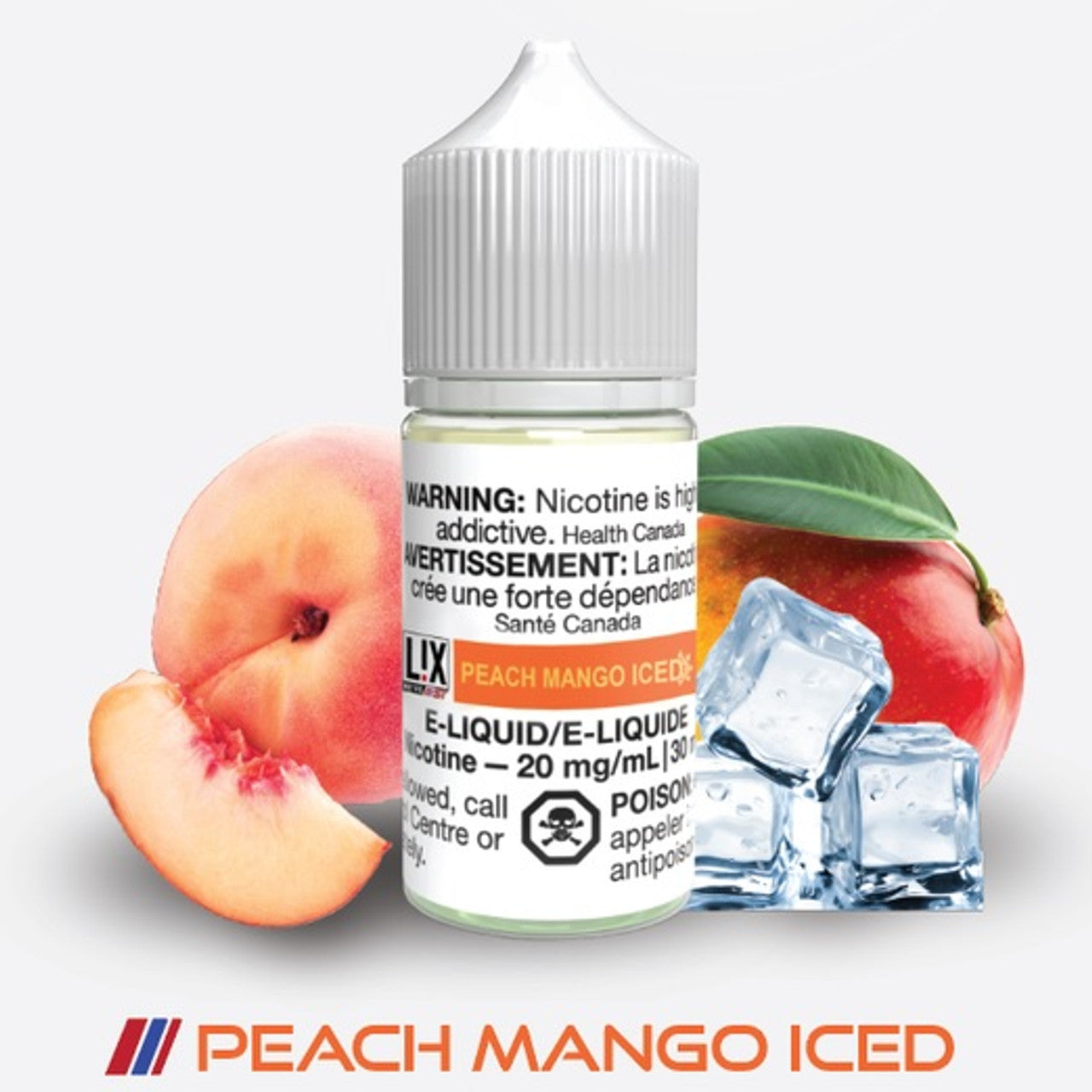 Lix e-liquid Peach mango iced 20mg/mL-30mL