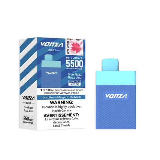 Vanza bbox 5500 blue razz disposable vape 20mg